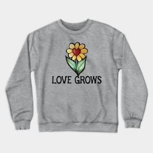 Love Grows Heart Flower Crewneck Sweatshirt